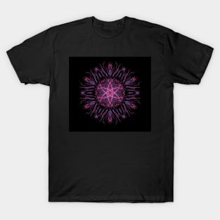 Red and Purple Geometric Design T-Shirt